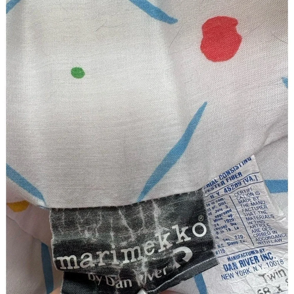 Vintage 1980s Marimekko Snow Flower Comforter Twin Iconic Quilted Blanket USA
